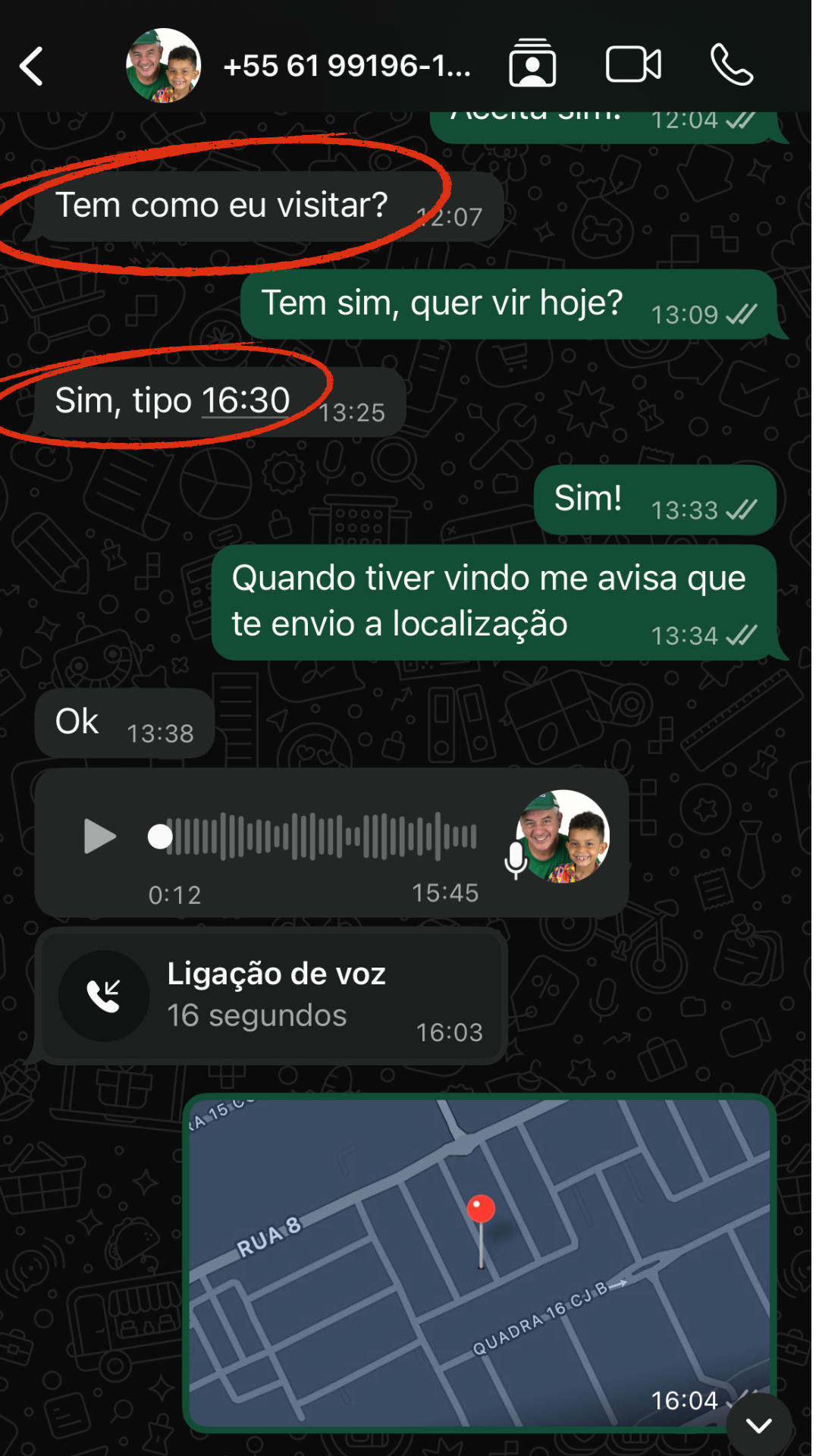 Comprador pedindo visita